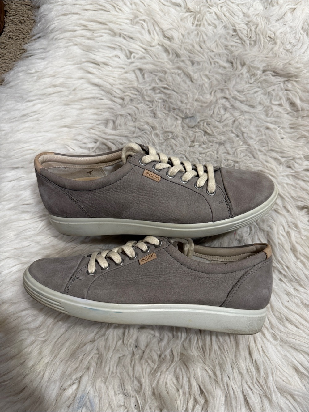 Ecco Soft 7 Warm Grey Casual Sneakers Women's Size EU 38 US 7 Comfort Shoes